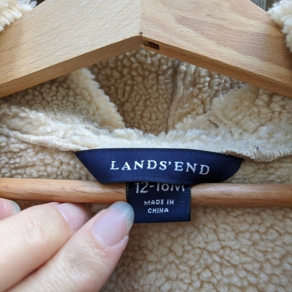 LAND'S END kids baby faux sherpa jacket coat hood - Picture 5 of 10